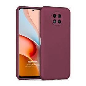 Microsonic Matte Silicone Xiaomi Redmi Note 9 5G Mor Cep Telefonu Kılıfı
