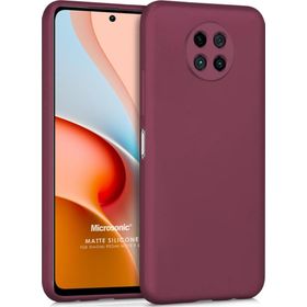 Microsonic Matte Silicone Xiaomi Redmi Note 9 5G Mor Cep Telefonu Kılıfı