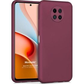 Microsonic Matte Silicone Xiaomi Redmi Note 9 5G Mor Cep Telefonu Kılıfı