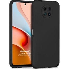 Microsonic Matte Silicone Xiaomi Redmi Note 9 5G Siyah Cep Telefonu Kılıfı