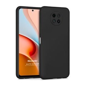 Microsonic Matte Silicone Xiaomi Redmi Note 9 5G Siyah Cep Telefonu Kılıfı