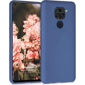 Microsonic Matte Silicone Xiaomi Redmi Note 9 Lacivert Cep Telefonu Kılıfı