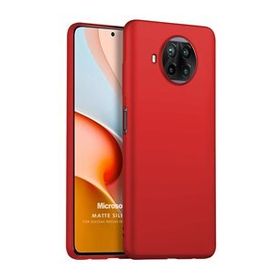 Microsonic Matte Silicone Xiaomi Redmi Note 9 Pro 5G Kırmızı Cep Telefonu Kılıfı