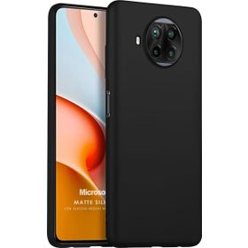 Microsonic Matte Silicone Xiaomi Redmi Note 9 Pro 5G Siyah Cep Telefonu Kılıfı