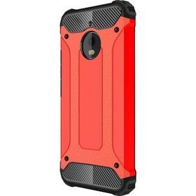 Microsonic Motorola Moto E4 5.0inç Rugged Armor Kırmızı Kılıf