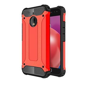 Microsonic Motorola Moto E4 5.0inç Rugged Armor Kırmızı Kılıf
