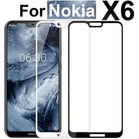 Microsonic Nokia X6 Tam Kaplayan Temperli Kırılmaz Cam Film Siyah Cep Telefonu Ekran Koruyucusu