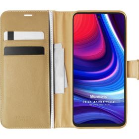Microsonic Omix X300 Delux Leather Wallet Gold Cep Telefonu Kılıfı