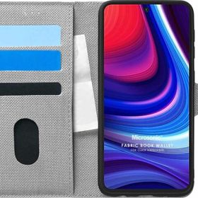 Microsonic Omix X300 Fabric Book Wallet Gri Cep Telefonu Kılıfı