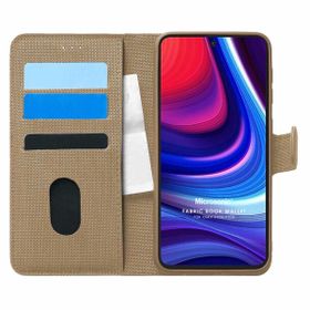 Microsonic Omix X500 Fabric Book Wallet Gold Cep Telefonu Kılıfı