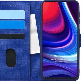 Microsonic Omix X500 Fabric Book Wallet Lacivert Cep Telefonu Kılıfı