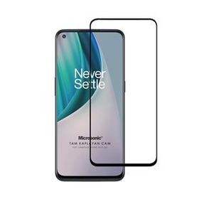 Microsonic One Plus Nord N10 5G Tam Kaplayan Temperli Siyah Cam Ekran Koruyucu