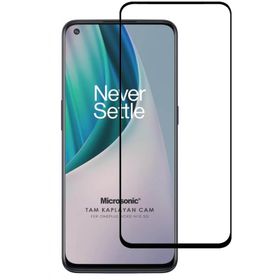 Microsonic One Plus Nord N10 5G Tam Kaplayan Temperli Siyah Cam Ekran Koruyucu