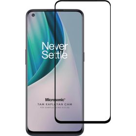 Microsonic One Plus Nord N10 5G Tam Kaplayan Temperli Siyah Cam Ekran Koruyucu