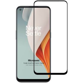 Microsonic One Plus Nord N100 Tam Kaplayan Temperli Siyah Cam Ekran Koruyucu
