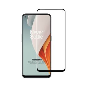 Microsonic One Plus Nord N100 Tam Kaplayan Temperli Siyah Cam Ekran Koruyucu
