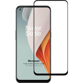 Microsonic One Plus Nord N100 Tam Kaplayan Temperli Siyah Cam Ekran Koruyucu
