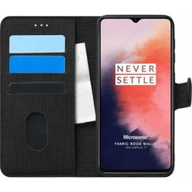 Microsonic Oneplus 7T Fabric Book Wallet Siyah Kılıf