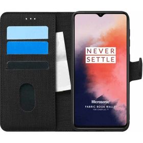Microsonic Oneplus 7T Fabric Book Wallet Siyah Kılıf