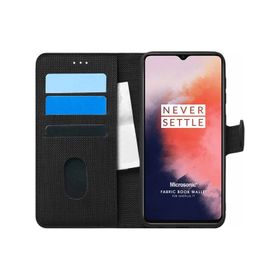 Microsonic Oneplus 7T Fabric Book Wallet Siyah Kılıf