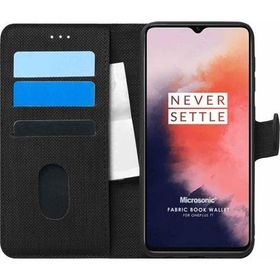 Microsonic Oneplus 7T Fabric Book Wallet Siyah Kılıf