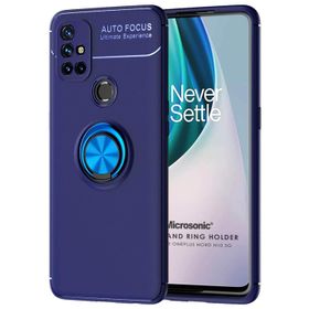 Microsonic OnePlus Nord N10 5G Kickstand Ring Holder Lacivert Cep Telefonu Kılıfı