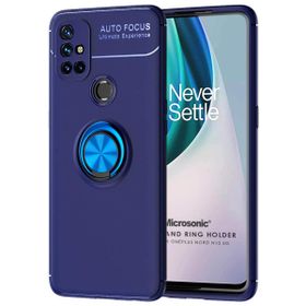 Microsonic OnePlus Nord N10 5G Kickstand Ring Holder Lacivert Cep Telefonu Kılıfı