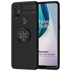 Microsonic OnePlus Nord N10 5G Kickstand Ring Holder Siyah Cep Telefonu Kılıfı