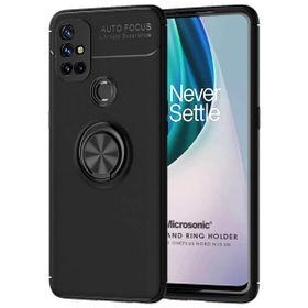 Microsonic OnePlus Nord N10 5G Kickstand Ring Holder Siyah Cep Telefonu Kılıfı