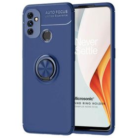 Microsonic OnePlus Nord N100 Kickstand Ring Holder Lacivert Cep Telefonu Kılıfı