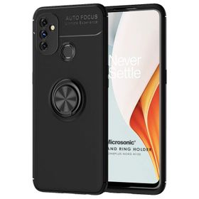 Microsonic OnePlus Nord N100 Kickstand Ring Holder Siyah Cep Telefonu Kılıfı
