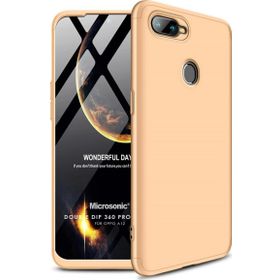 Microsonic Oppo A12 Double Dip 360 Protective Gold Cep Telefonu Kılıfı