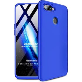 Microsonic Oppo A12 Double Dip 360 Protective Mavi Cep Telefonu Kılıfı