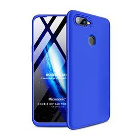 Microsonic Oppo A12 Double Dip 360 Protective Mavi Cep Telefonu Kılıfı