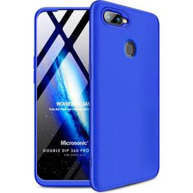 Microsonic Oppo A12 Double Dip 360 Protective Mavi Cep Telefonu Kılıfı
