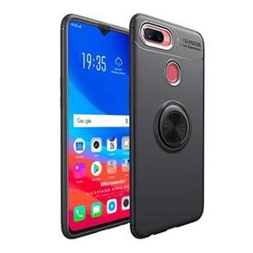 Microsonic Oppo A12 Kickstand Ring Holder Siyah Cep Telefonu Kılıfı