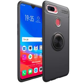 Microsonic Oppo A12 Kickstand Ring Holder Siyah Cep Telefonu Kılıfı