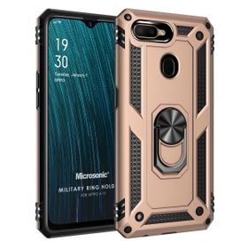 Microsonic Oppo A12 Military Ring Holder Gold Cep Telefonu Kılıfı