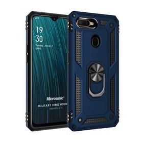 Microsonic Oppo A12 Military Ring Holder Lacivert Cep Telefonu Kılıfı