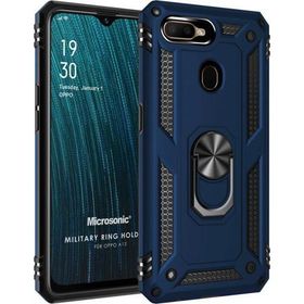 Microsonic Oppo A12 Military Ring Holder Lacivert Cep Telefonu Kılıfı