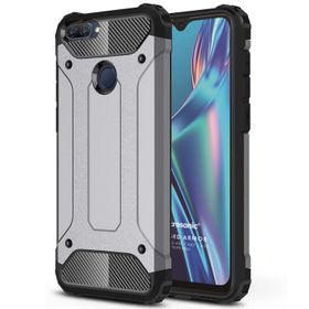 Microsonic Oppo A12 Rugged Armor Gümüş Cep Telefonu Kılıfı