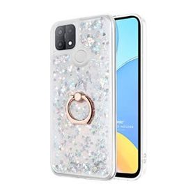 Microsonic Oppo A15 Glitter Liquid Holder Gümüş Cep Telefonu Kılıfı
