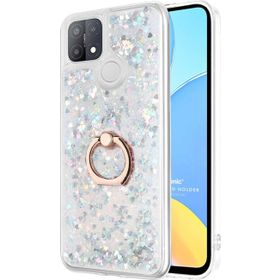 Microsonic Oppo A15 Glitter Liquid Holder Gümüş Cep Telefonu Kılıfı
