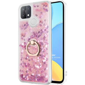 Microsonic Oppo A15 Glitter Liquid Holder Pembe Cep Telefonu Kılıfı