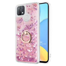Microsonic Oppo A15 Glitter Liquid Holder Pembe Cep Telefonu Kılıfı