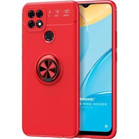 Microsonic Oppo A15 Kickstand Ring Holder Kırmızı Cep Telefonu Kılıfı