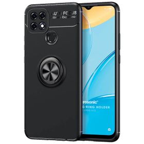Microsonic Oppo A15 Kickstand Ring Holder Siyah Cep Telefonu Kılıfı