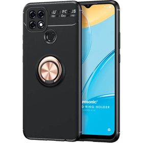 Microsonic Oppo A15 Kickstand Ring Holder Siyah Rose Kılıf