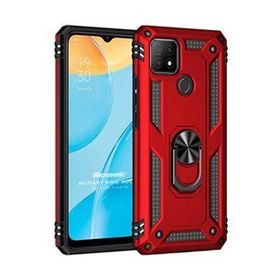 Microsonic Oppo A15 Military Ring Holder Kırmızı Cep Telefonu Kılıfı
