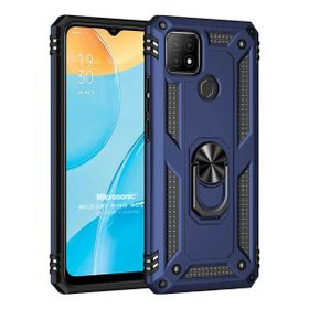Microsonic Oppo A15 Military Ring Holder Lacivert Cep Telefonu Kılıfı